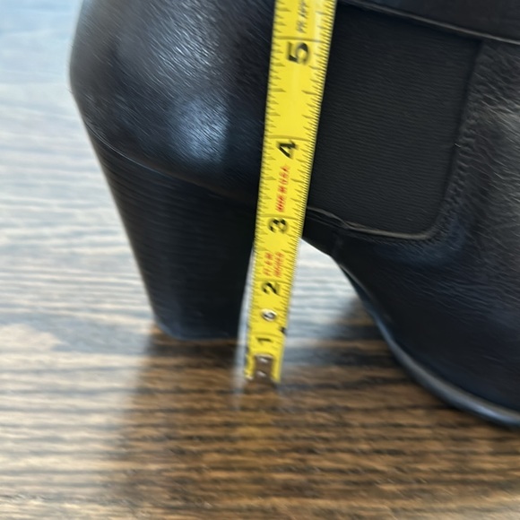 Madewell Lonny Black Leather Ankle Boots Block Heel Pull On Stretch - Picture 9 of 11